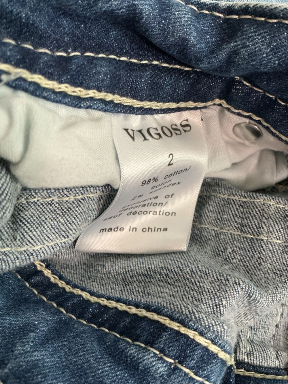 Vigoss Skinny Jeans Distressed American Flag Pocket Size 2 Juniors - Picture 2 of 4